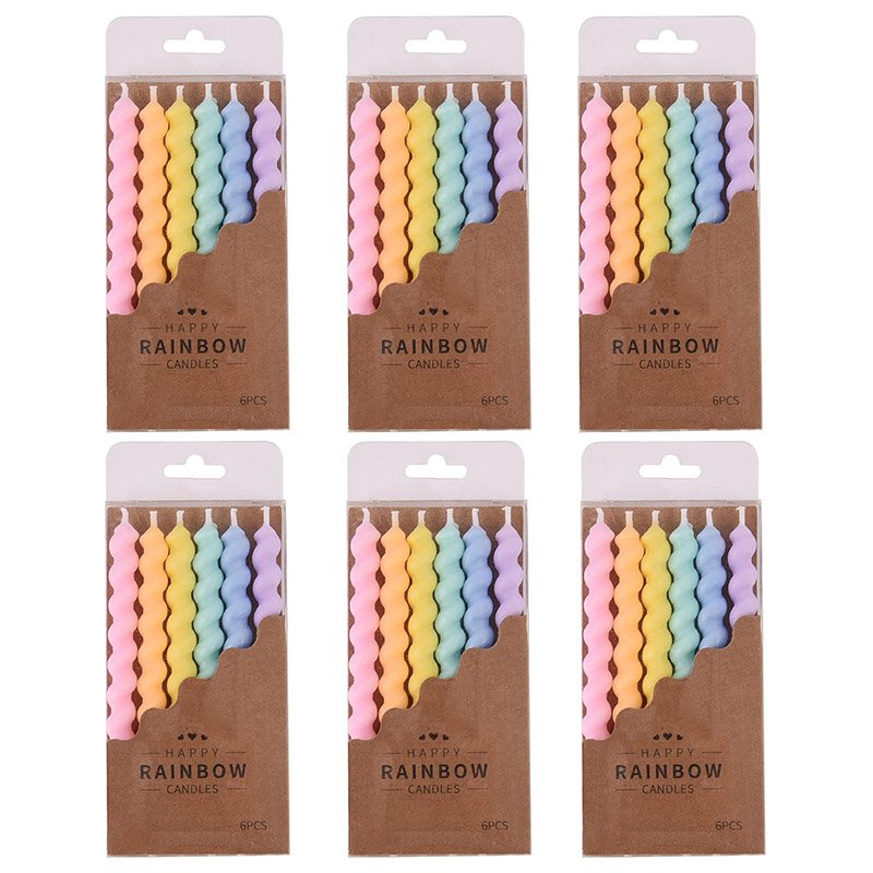 Creative Curve Internet celebrity romantic heartstrings macaron colored threaded birthday cake decoration party candles