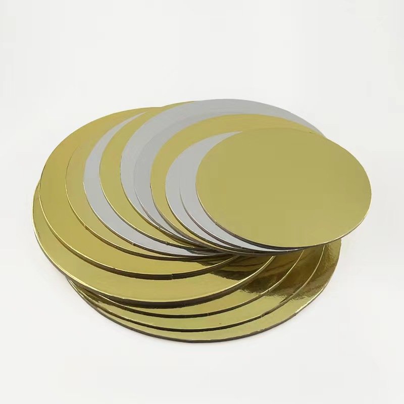 hot selling 2mm Thickness Golden Round Cake Board 6 inch 8 inch 10 inch Cake Base for Baking Cake