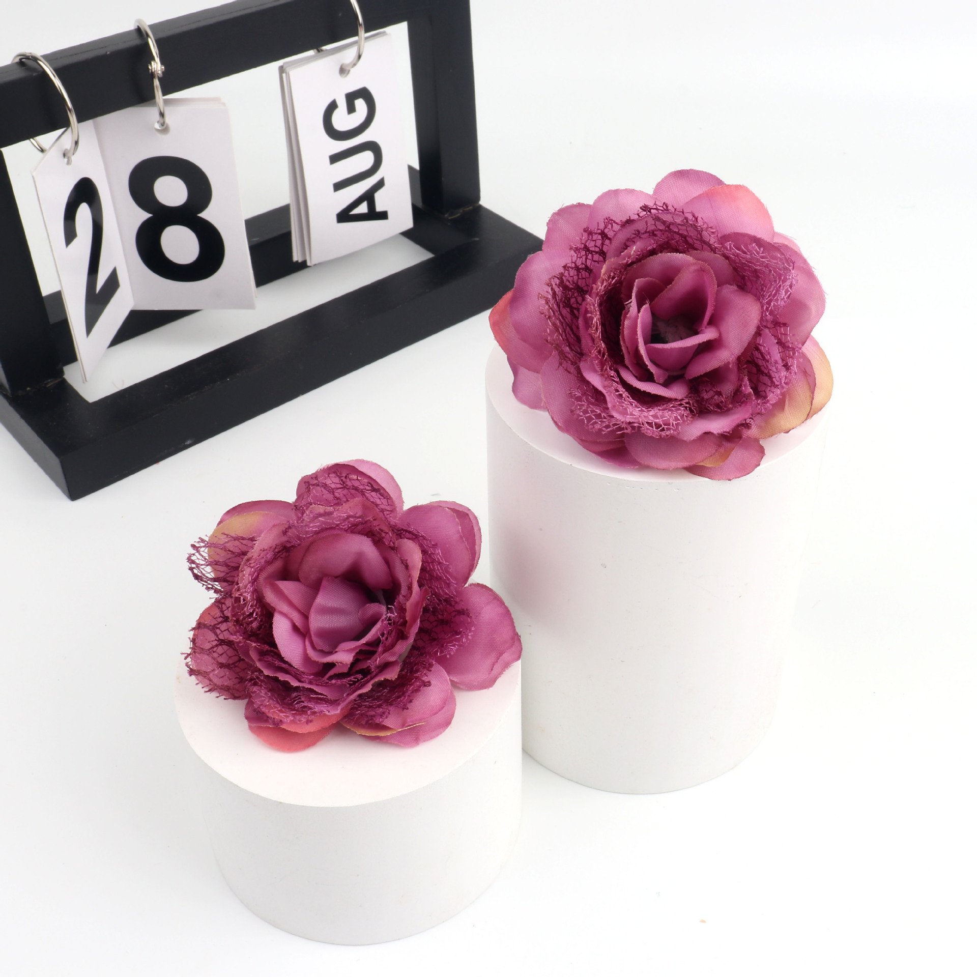 Wholesale Simulation 7cm Curled Rose Flower Head DIY Colorful Artificial Flower Cake Accessories Home Wedding Party Decoration
