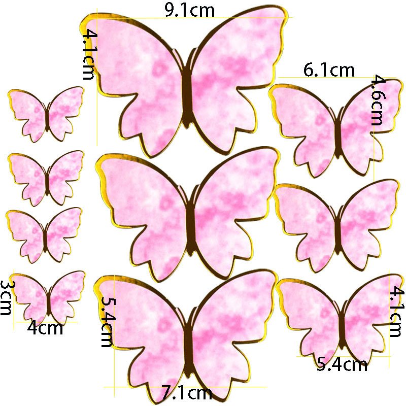 wholesale 10pcs 6pcs Ins style butterfly cake topper paper for cake decoration baking supplies