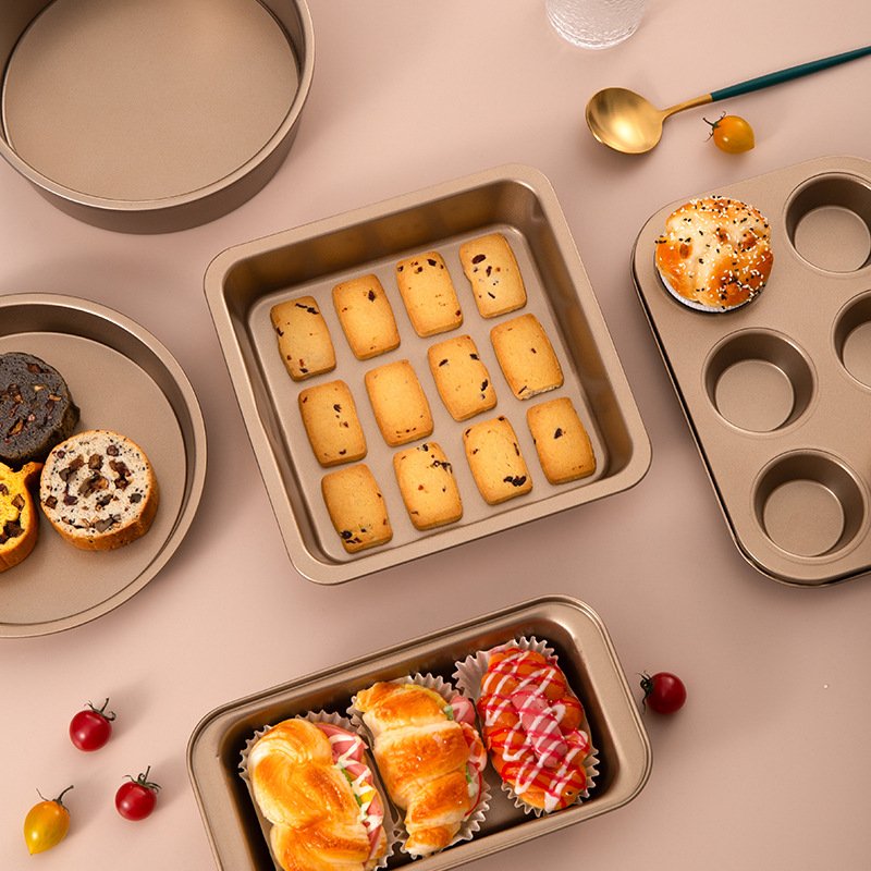 5-Piece Non Stick Bakeware Set Baking Set- with Muffin Tray, Oven Tray, Cake Pan, Loaf Pan & Spring Form Cake Tin