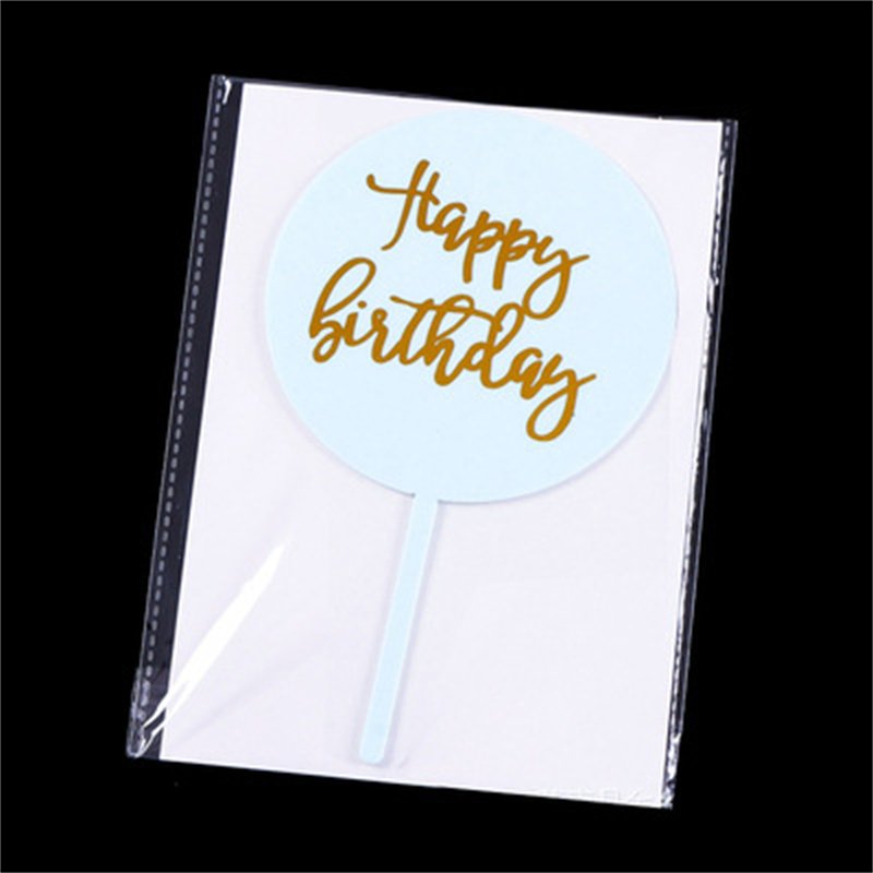 Acrylic Happy Birthday Cake Topper with Gold Mirror Kids Birthday Party Cake Decorations and Cupcake Topper for Baby Shower