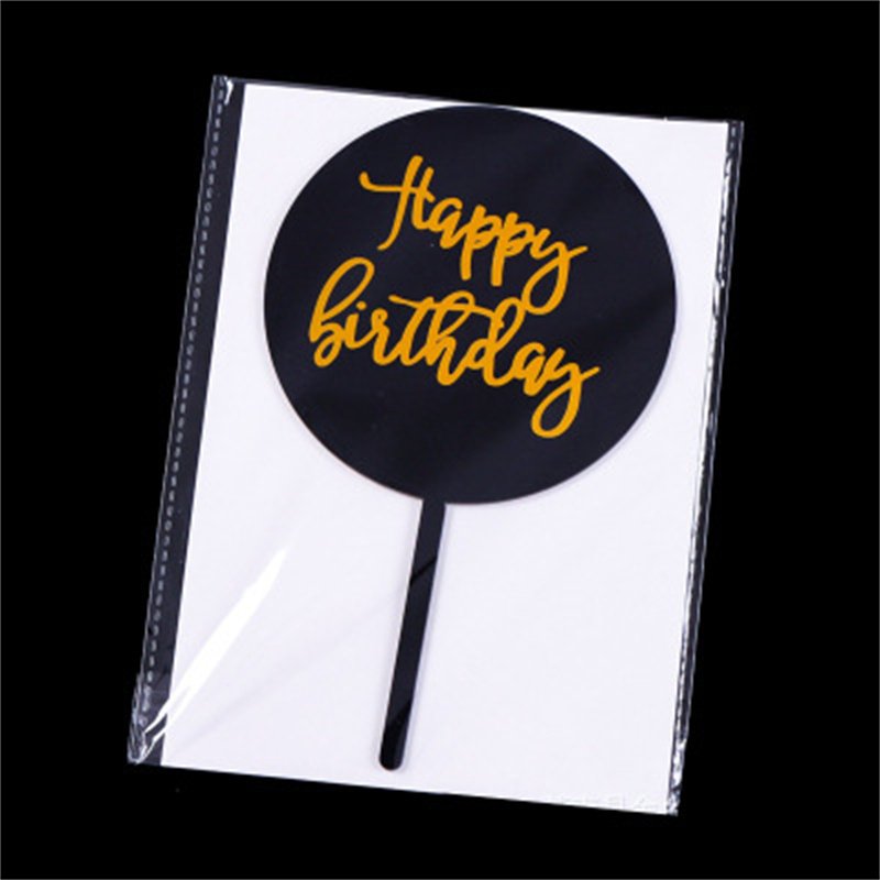 Acrylic Happy Birthday Cake Topper with Gold Mirror Kids Birthday Party Cake Decorations and Cupcake Topper for Baby Shower