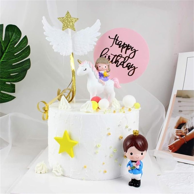 Acrylic Happy Birthday Cake Topper with Gold Mirror Kids Birthday Party Cake Decorations and Cupcake Topper for Baby Shower