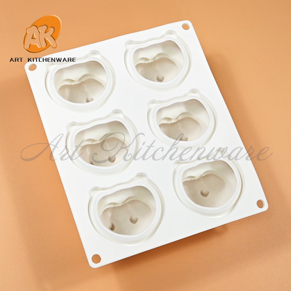 AK 6 Cavity Hamster Silicon Mousse Cake Molds Silicone Baking Chocolate Candle Mould for DIY Squeeze the Joy Cakes Tools MC-542