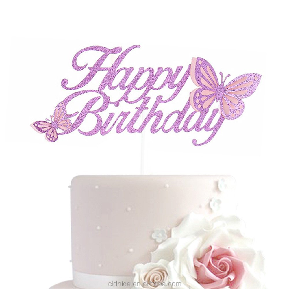 Nice Simple Style 3D Hollow Butterfly Theme Card Birthday Party Set Decorated Cupcake Topper And Ca Be Used Other Parties