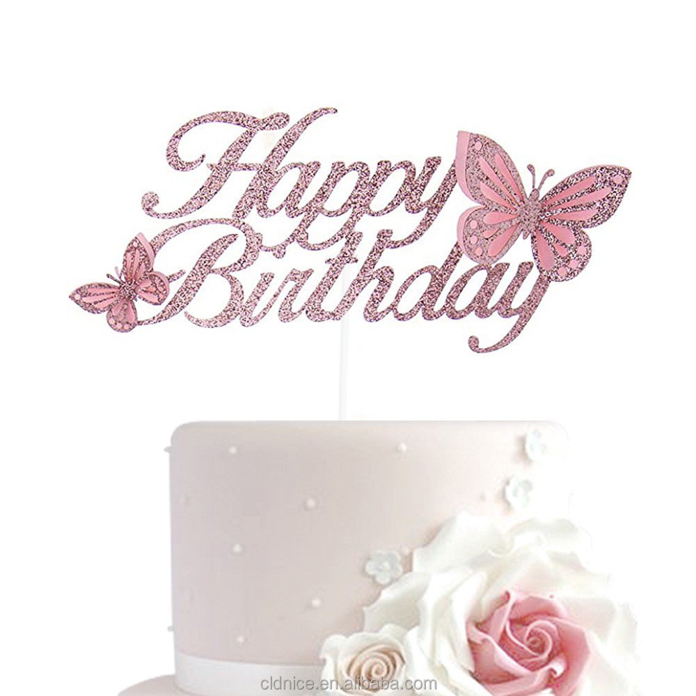Nice Simple Style 3D Hollow Butterfly Theme Card Birthday Party Set Decorated Cupcake Topper And Ca Be Used Other Parties