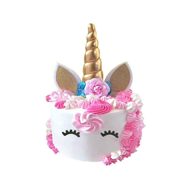 Kid birthday flower unicorn party tableware set unicorn disposable paper plates set