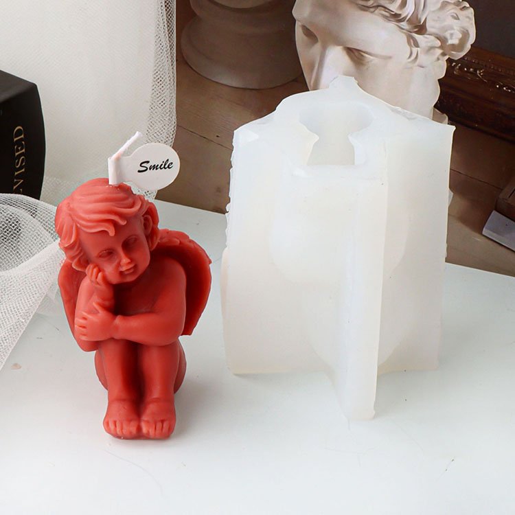 YS Cute Angel Silicone Candle Mold Gypsum Ornaments Home Decorations Casting Mould DIY Soap Aromatherapy Candle Making Tool