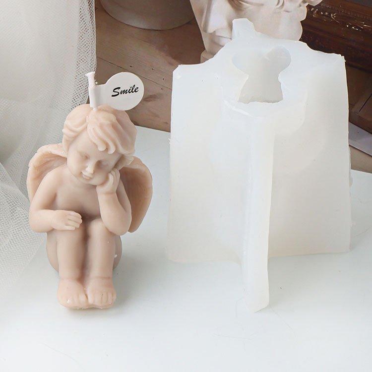 YS Cute Angel Silicone Candle Mold Gypsum Ornaments Home Decorations Casting Mould DIY Soap Aromatherapy Candle Making Tool