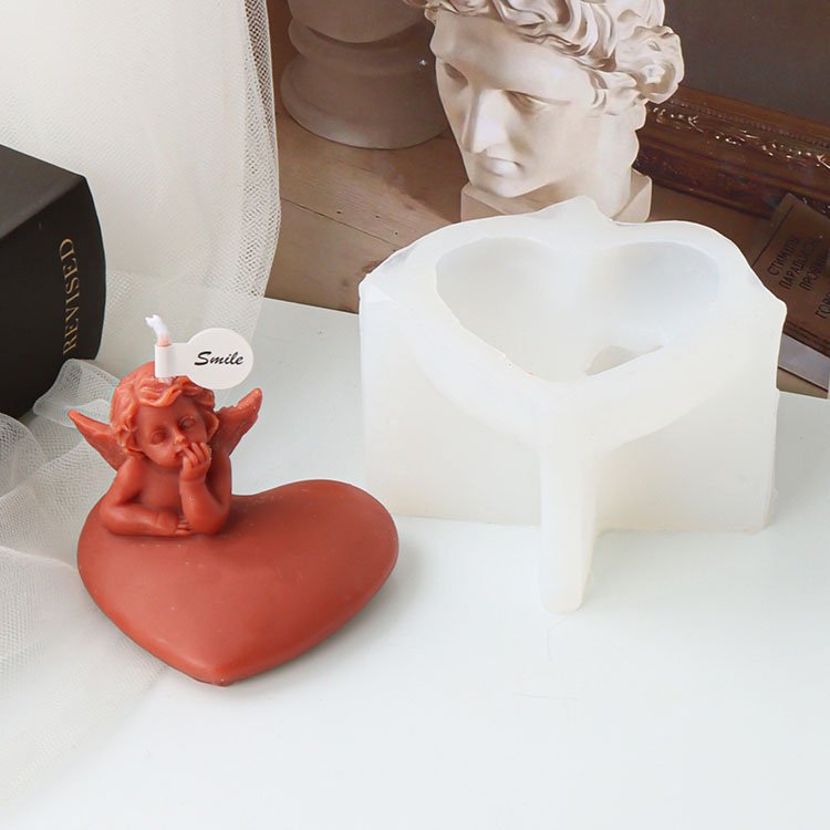 YS Cute Angel Silicone Candle Mold Gypsum Ornaments Home Decorations Casting Mould DIY Soap Aromatherapy Candle Making Tool