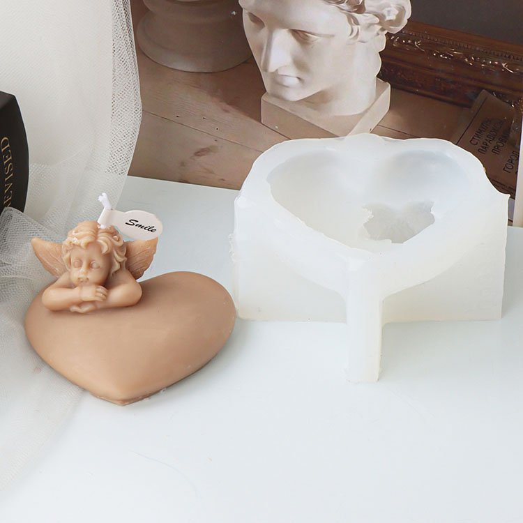YS Cute Angel Silicone Candle Mold Gypsum Ornaments Home Decorations Casting Mould DIY Soap Aromatherapy Candle Making Tool