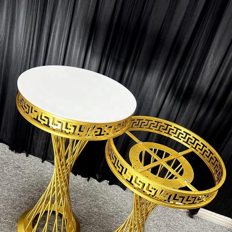 Dessert desk wedding hotel party disassembly golden cake table flower rack wedding decoration props decoration supplies