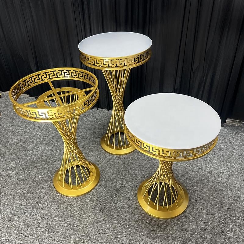 Dessert desk wedding hotel party disassembly golden cake table flower rack wedding decoration props decoration supplies
