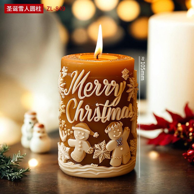New Ideas Christmas Cylindrical Candle Molds Silicone Molds 3D Spiral Carved Pillar Epoxy Resin Mold for Home Aromatherapy Craft