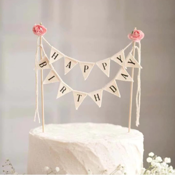 Paper banner banner happy birthday cake top hat birthday baby shower party cake top banner decoration