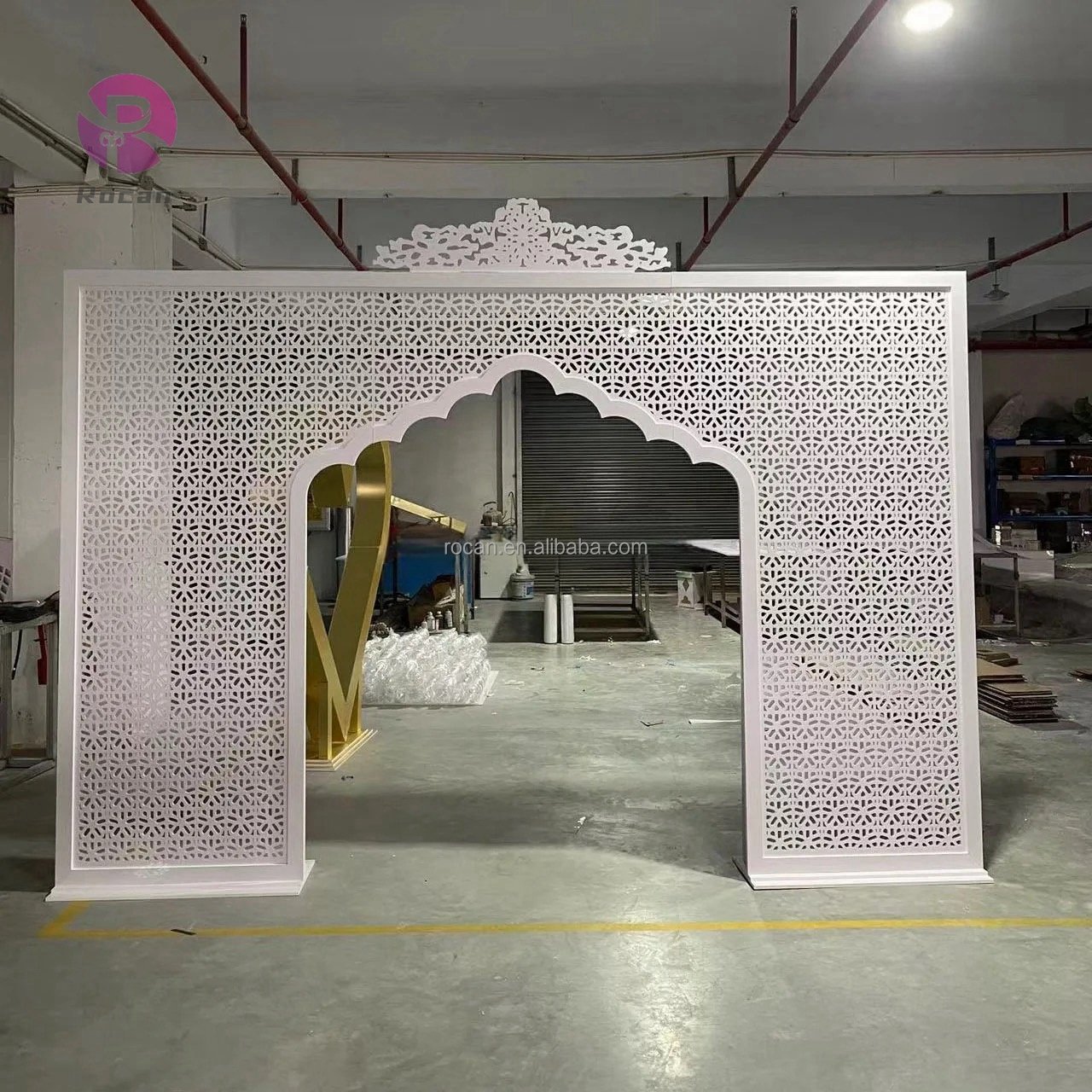 Wedding Stage Arch Panel Stand Royal White carving Backdrop for Events Party Ceremony Stage Decoration