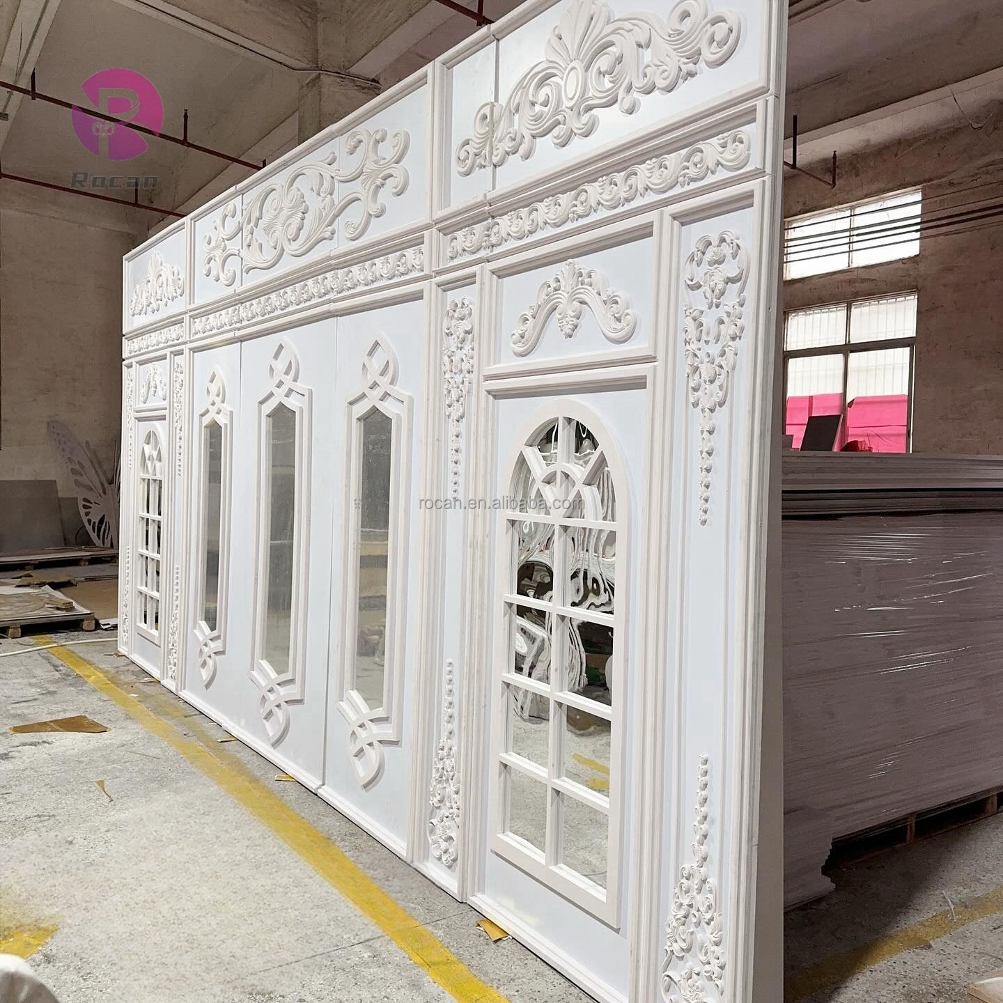 Wedding Stage Arch Panel Stand Royal White carving Backdrop for Events Party Ceremony Stage Decoration