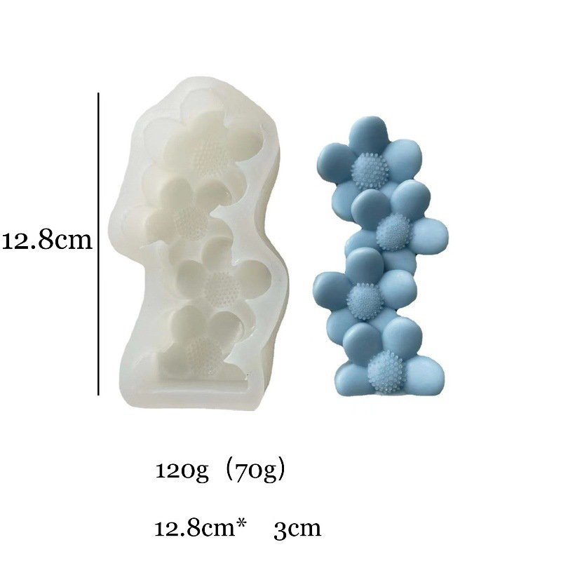 Early Riser Stacking Hearts Shape Candle Mould 3D Scattered Love Sunflower Silicone Mold Silicone Mold for Making Candles