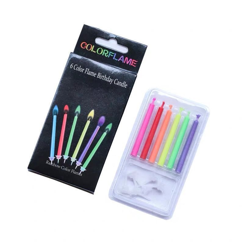 Colorful Flame Birthday Cake Candle Children's Party Decorations Enhances Atmosphere Arrangements Quality Cake Decoration Supply