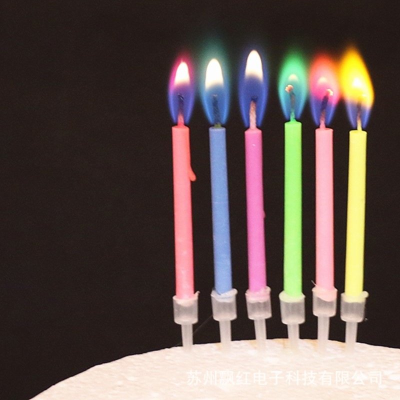 Colorful Flame Birthday Cake Candle Children's Party Decorations Enhances Atmosphere Arrangements Quality Cake Decoration Supply