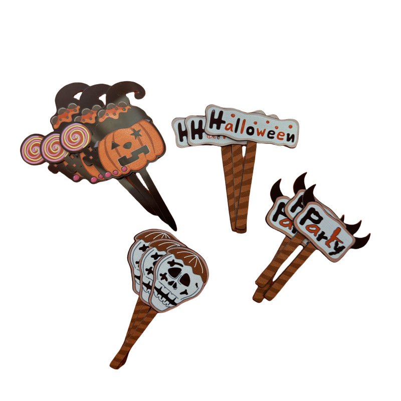 New ins style halloween cupcake decoration halloween ac power halloween cake plugin cake toppers wholesale