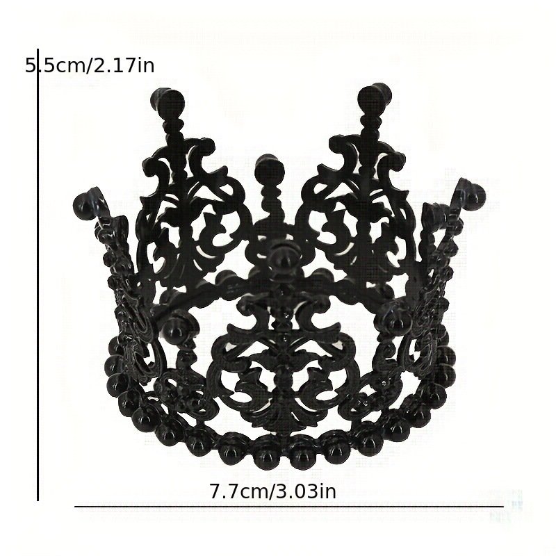 small round Black Crown and Tiaras for Flower Cake Home Decoration for Various Occasions Such as Christmas New Year