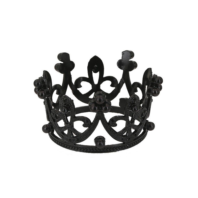 small round Black Crown and Tiaras for Flower Cake Home Decoration for Various Occasions Such as Christmas New Year