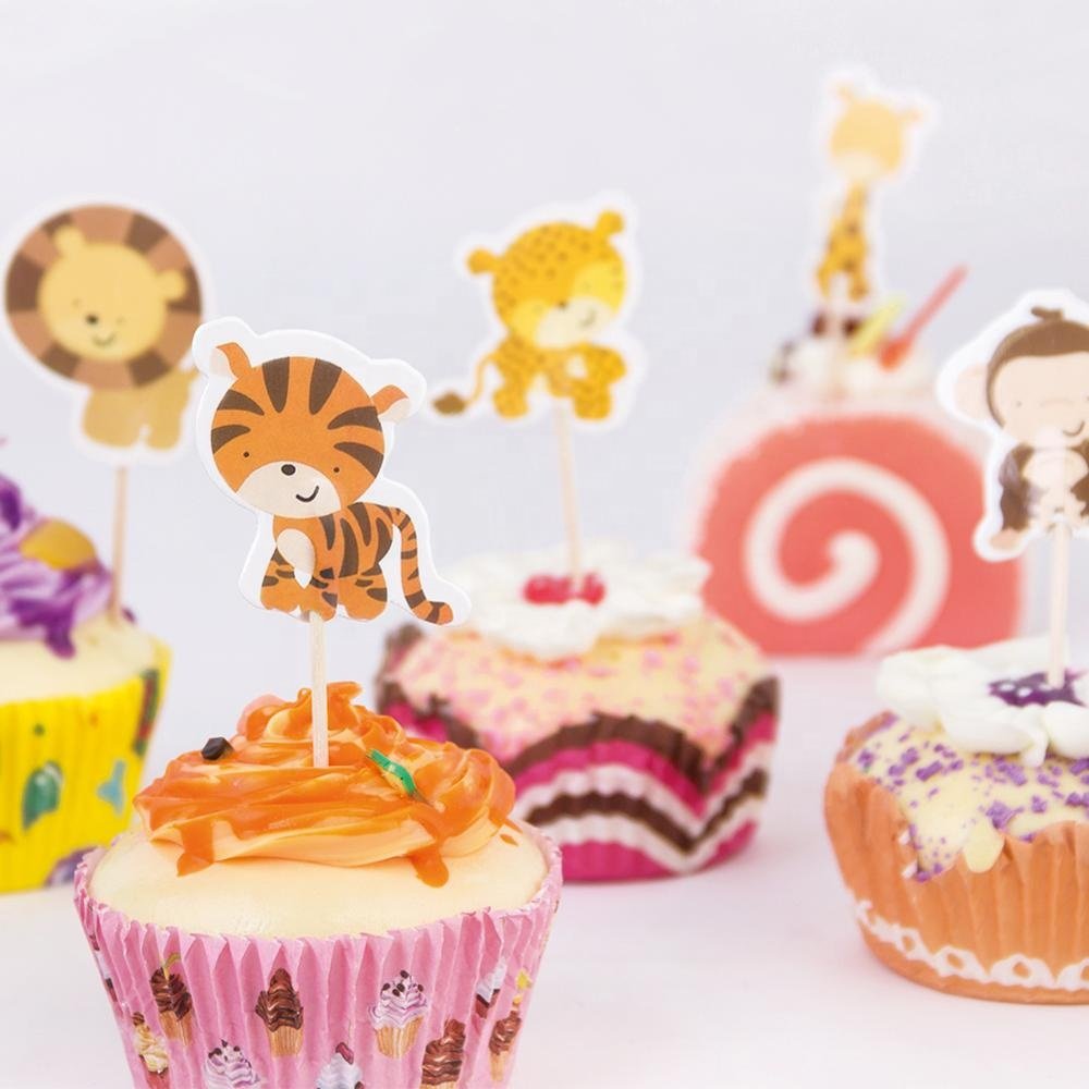Jungle Cartoon Animals Cake Topper Cake Topper Picks polyresin small size animal statues globe cake topper suppliers