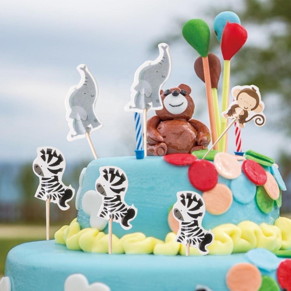 Jungle Cartoon Animals Cake Topper Cake Topper Picks polyresin small size animal statues globe cake topper suppliers