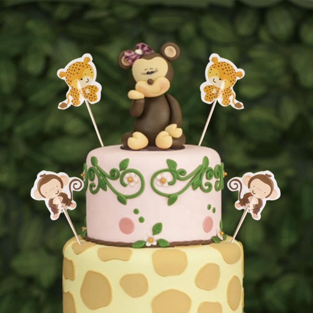 Jungle Cartoon Animals Cake Topper Cake Topper Picks polyresin small size animal statues globe cake topper suppliers