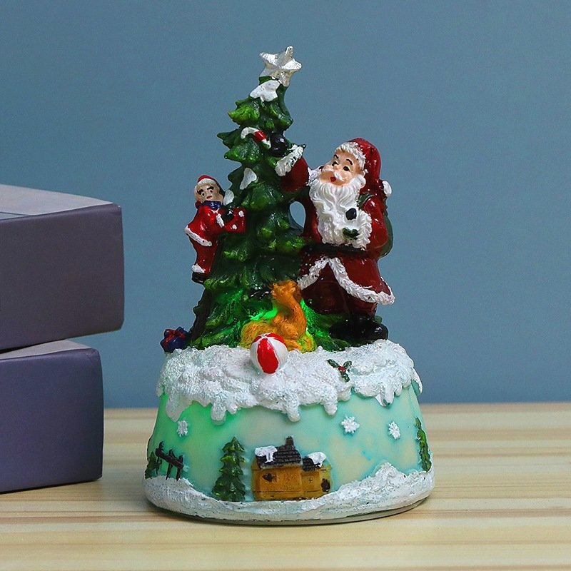 Christmas music luminous house resin crafts creative Christmas home decoration gifts Christmas ornaments