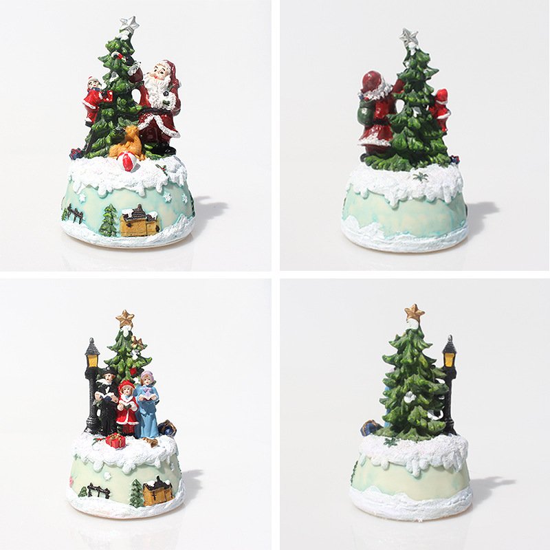 Christmas music luminous house resin crafts creative Christmas home decoration gifts Christmas ornaments