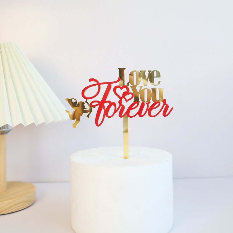 Wholesale Valentine Day decoration love cake decoration wedding party supplies Valentine red love acrylic cake toppers