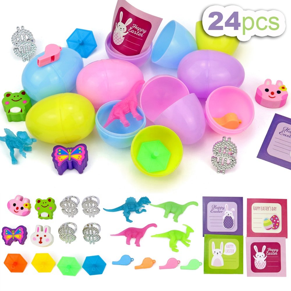 Easter Egg Surprise Toys Inside 24 Pieces Custom Plastic Easter Egg Decoration For Kids Party Prizes
