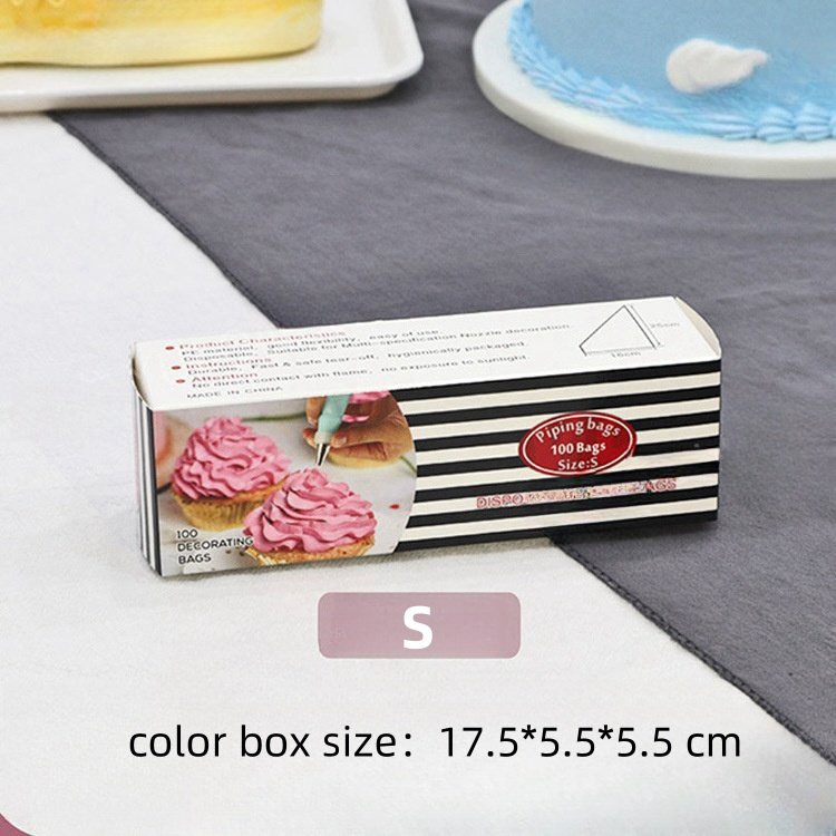Hot Selling Pastry Piping Bags / Disposable Cake Tools Cake Pastry Bag Accessories Cream Decoration Color Box Transparent