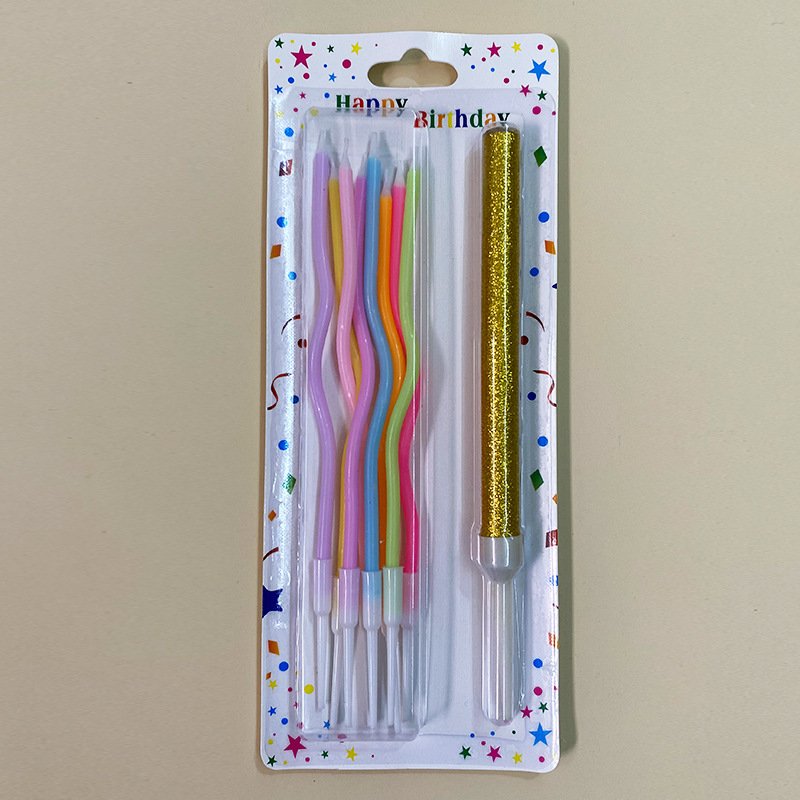 New 8+1 Curve Candle Cake Decorating Supplies Colorful Birthday Candle Birthday Party Cake Decoration Baking Decorating Supplies