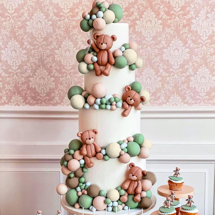 Sage Green Cake Decorations Faux Balls Cake Cup Decor for Wedding Baby Shower Birthday Party Supplies