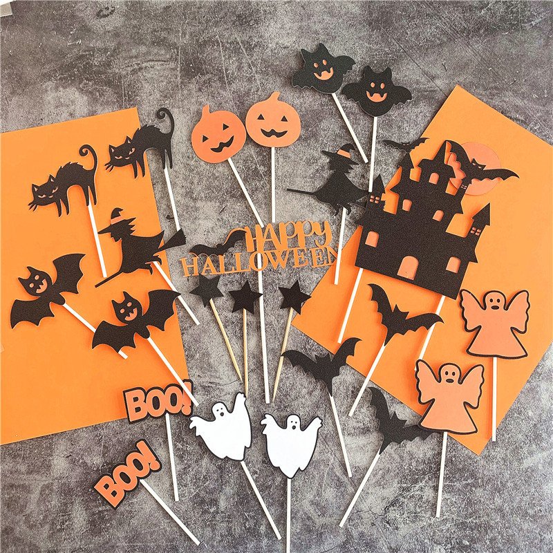 Halloween party supplies Cake decoration Witch Ghost cake topper Happy Halloween funny topper for kids party