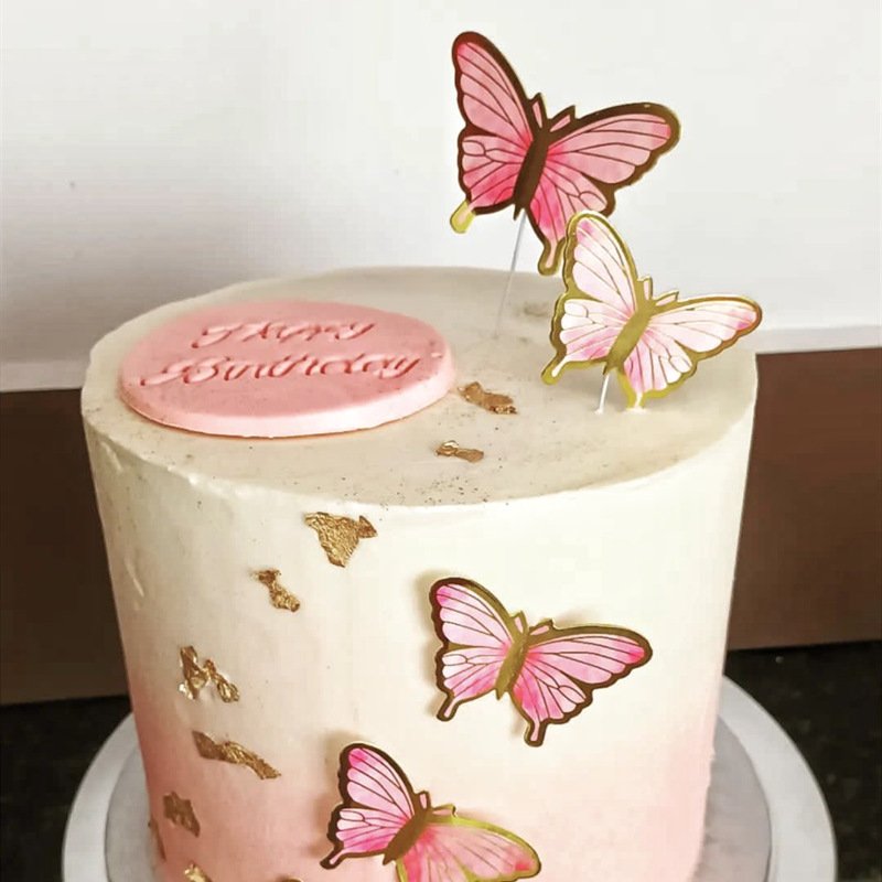 DAMAI Creative Design Paper Butterfly Cake Topper Golden 3D Butterfly for Birthday Wedding Cake Decorations Supplies
