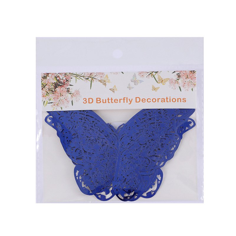 Fashion Beautiful 3D Hollow Paper Butterfly Wall Sticker 3d Butterfly Wall Decal Wedding Party Decoration Background Butterflies