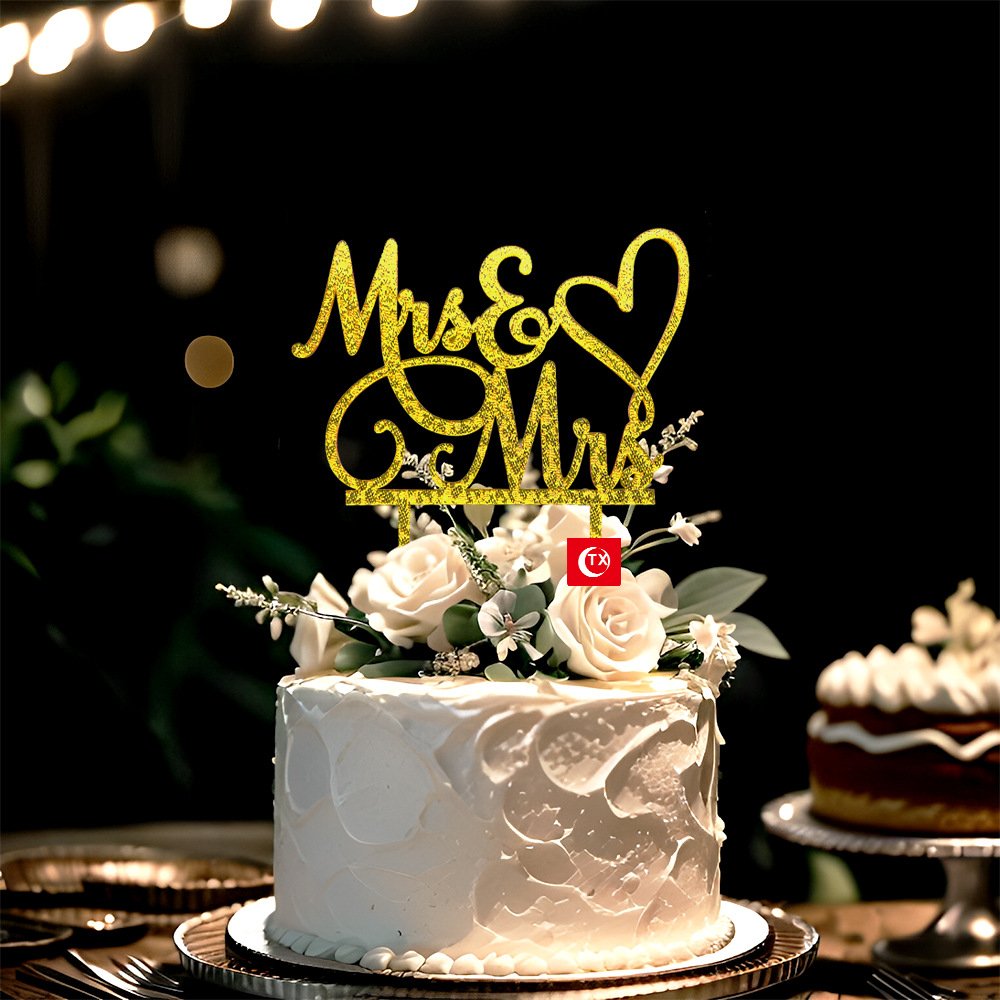 Premium Quality Large Mr&Mrs Acrylic Cake Topper for Wedding Valentine's day Anniversary Party Supplies Cake Accessories