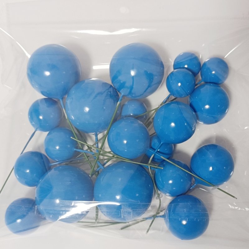 mixed size foam ball 2cm 2.5cm 3cm 4cm 20pcs royal blue dark blue light blue balls cake topper faux balls for birthday cake