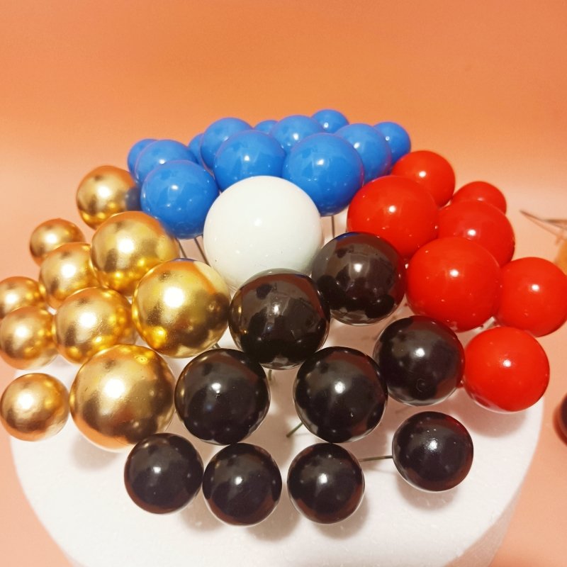 mixed size foam ball 2cm 2.5cm 3cm 4cm 20pcs royal blue dark blue light blue balls cake topper faux balls for birthday cake