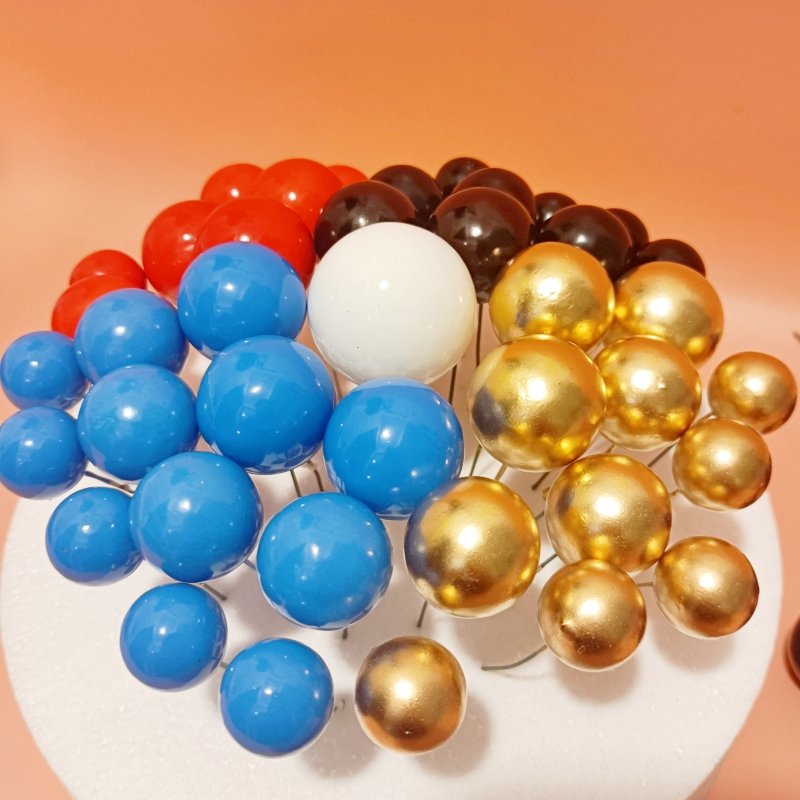 mixed size foam ball 2cm 2.5cm 3cm 4cm 20pcs royal blue dark blue light blue balls cake topper faux balls for birthday cake
