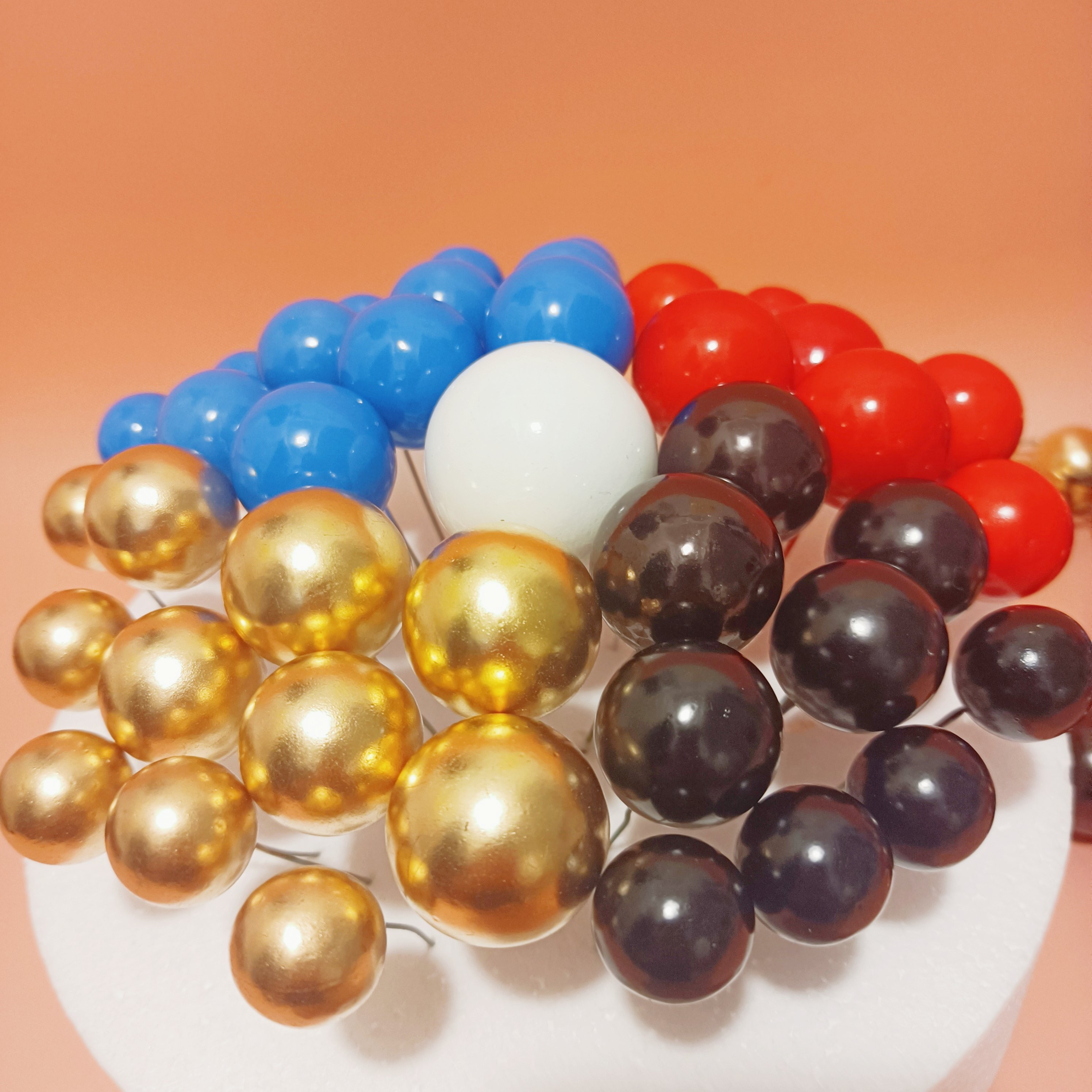 mixed size foam ball 2cm 2.5cm 3cm 4cm 20pcs royal blue dark blue light blue balls cake topper faux balls for birthday cake