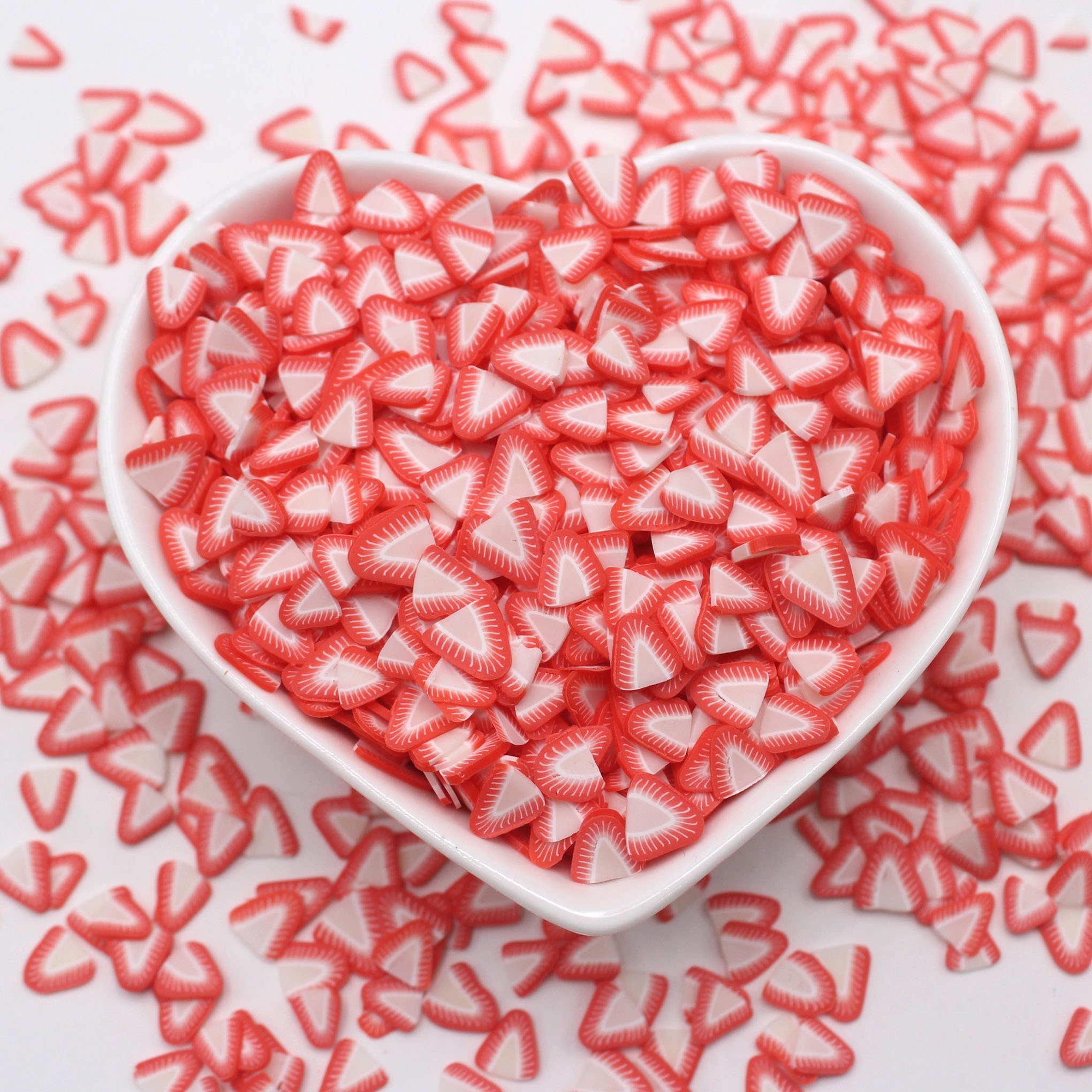 5mm Sweet Strawberry Polymer Clay Slice Fruits Sprinkles For Slime Tumbler Shaker Filling