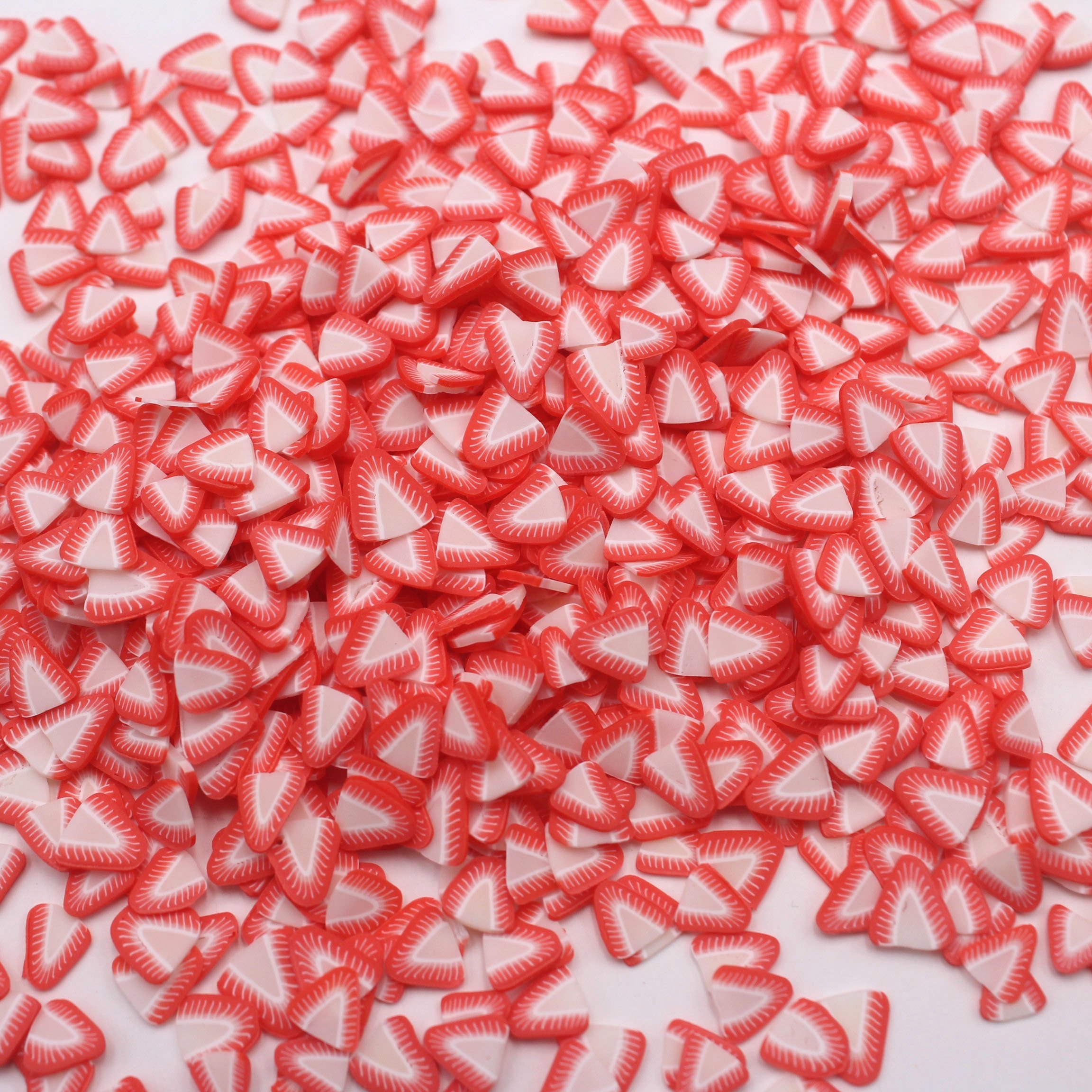 5mm Sweet Strawberry Polymer Clay Slice Fruits Sprinkles For Slime Tumbler Shaker Filling