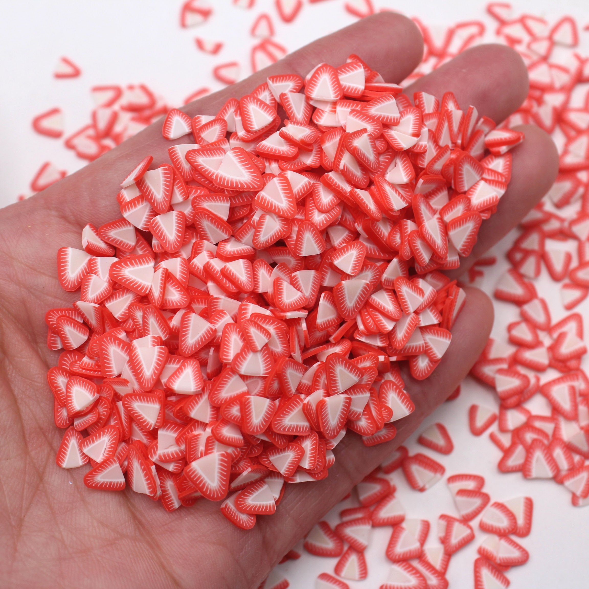 5mm Sweet Strawberry Polymer Clay Slice Fruits Sprinkles For Slime Tumbler Shaker Filling