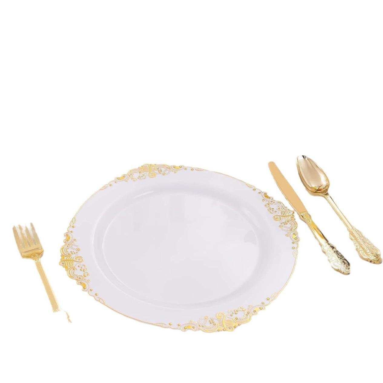 Factory Price Crown Design Tableware Set PS Tableware Set Wedding Festival Home Party Supplies 3PCS/Set